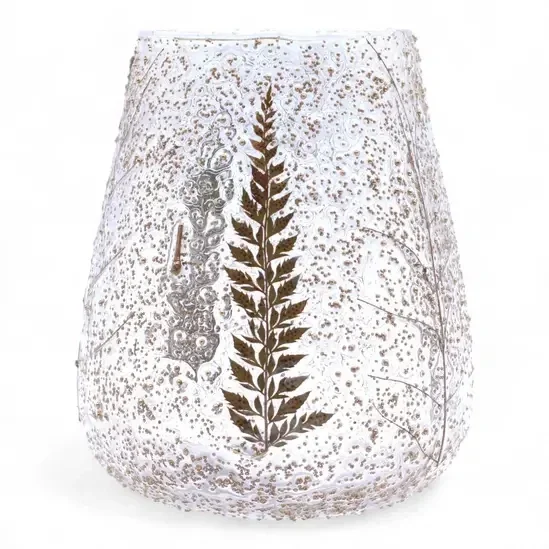 Natural Floral Glass Large Bowl Candle Holder Pino