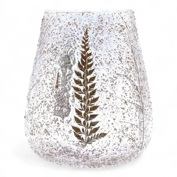 Natural Floral Glass Large Bowl Candle Holder Pino