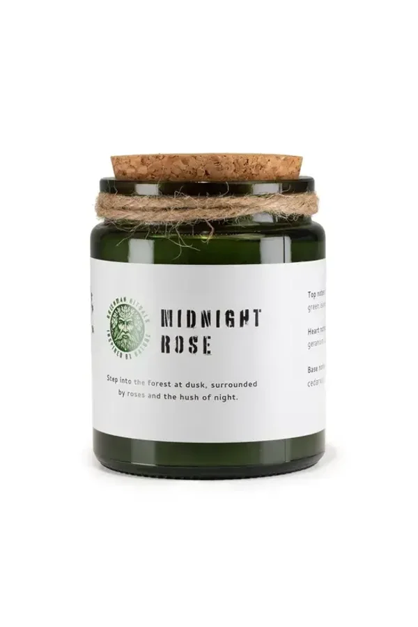 Greenman Woodwick Soy Candle - Midnight Rose