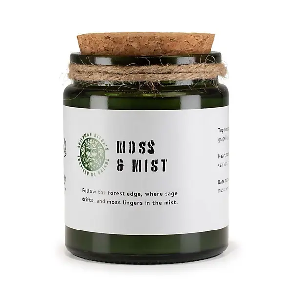 Greenman Woodwick Soy Candle - Moss & Mist