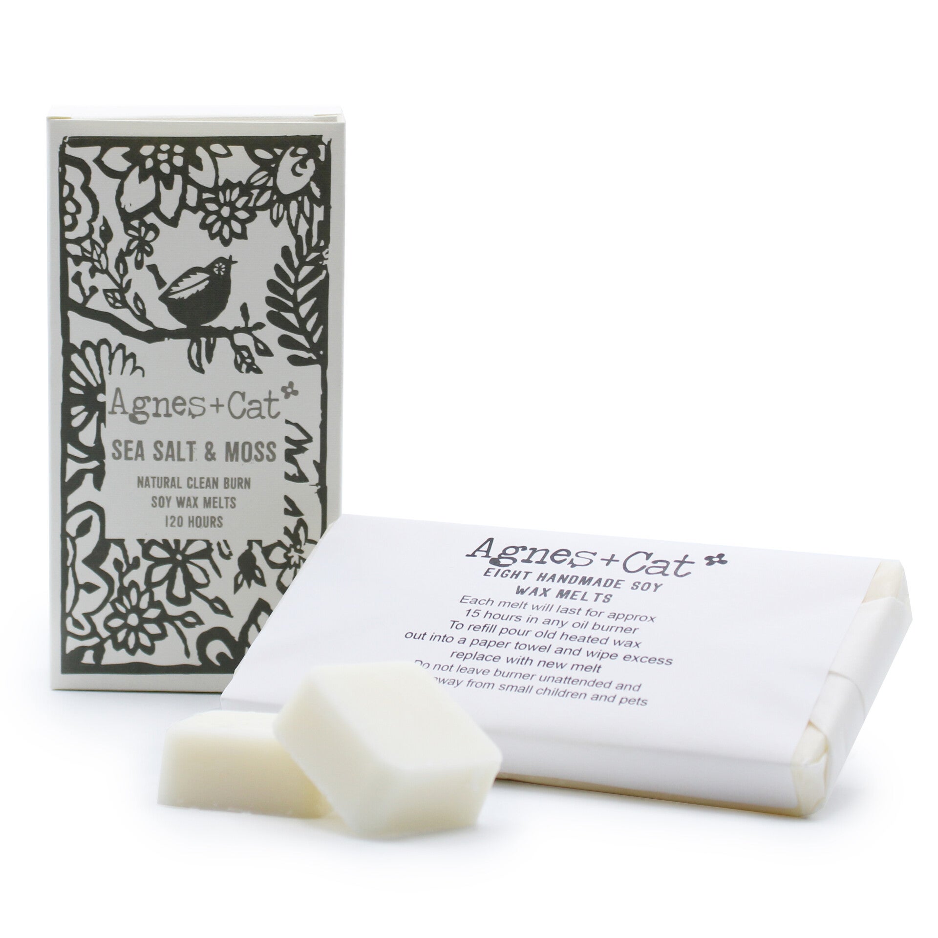 Agnes + Cat Box of 8 Wax Melts - Seasalt + Moss