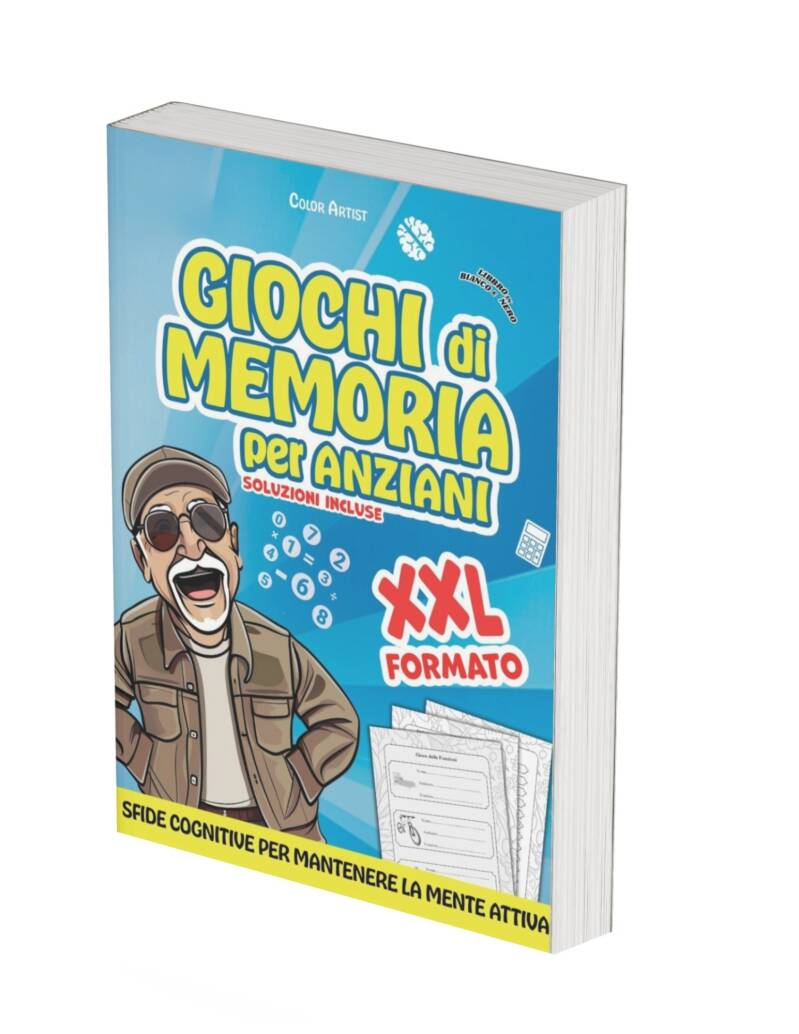 GIOCHI DI MEMORIA ANZIANI, LIBRI ALZHEIMER, SCHEDE COGNITIVE, FORMATO XXL, ANZIANI INTELLIGENTI, ESERCIZI PER ANZIANI, ALZHEIMER