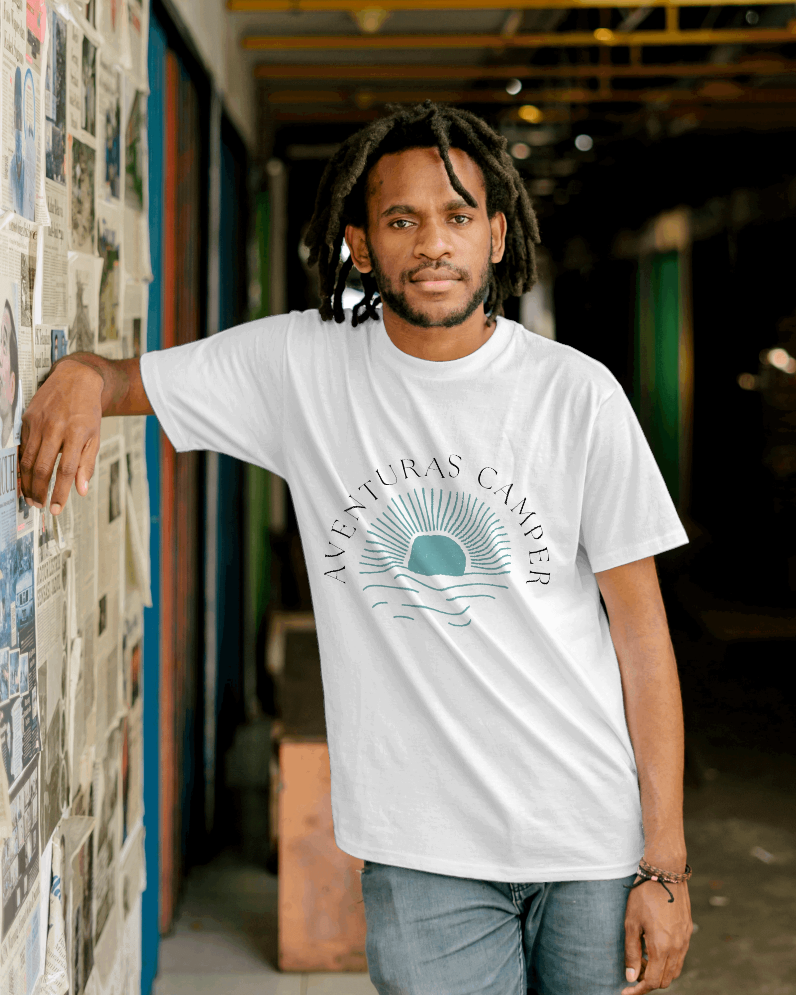 Camiseta aventuras camper sunset