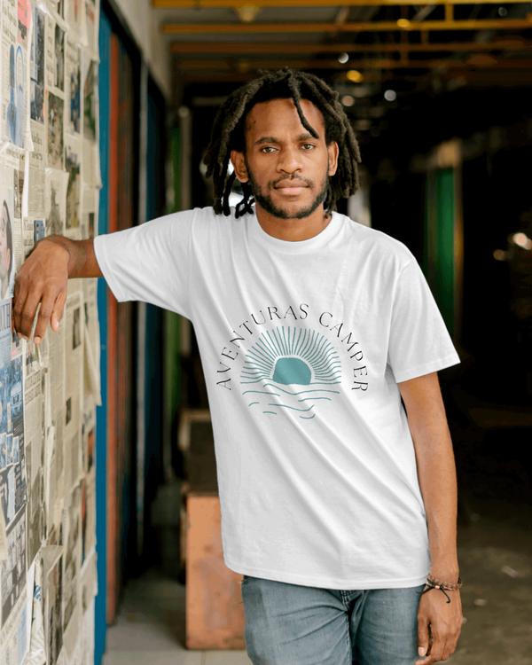 Camiseta aventuras camper sunset