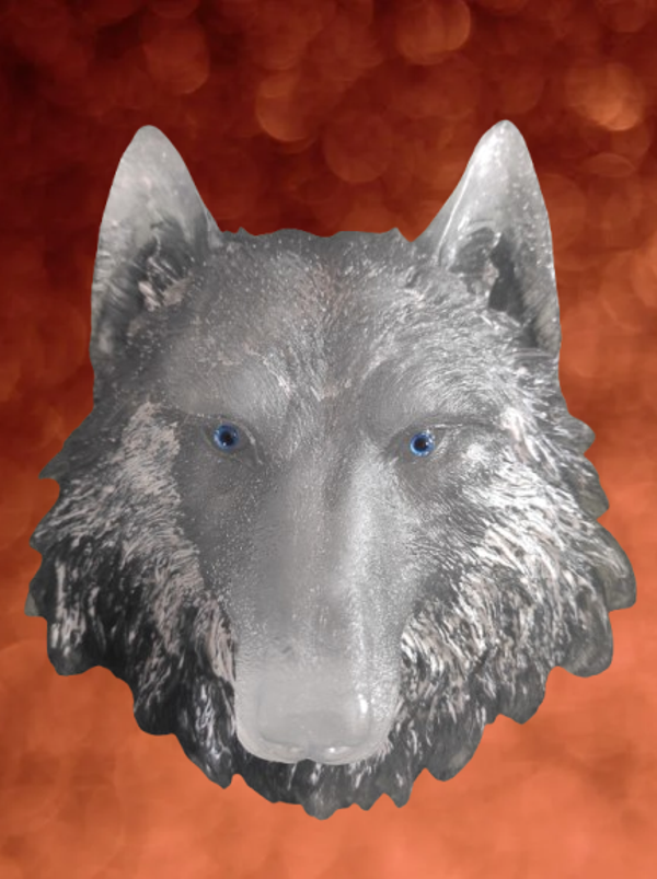 Tête de loup en résine - Décoration murale
