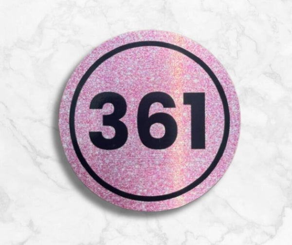Magnetisch Wedstrijdnummer - Roze met glitters