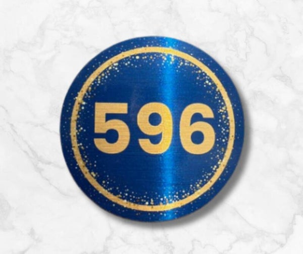 Magnetisch Wedstrijdnummer - Blauw / Goud met sierrand