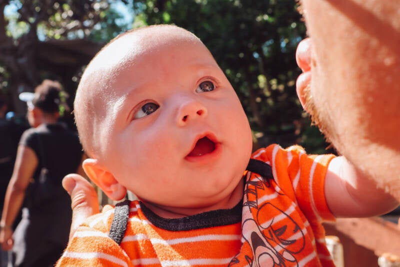 Just a Boy looking at his dad