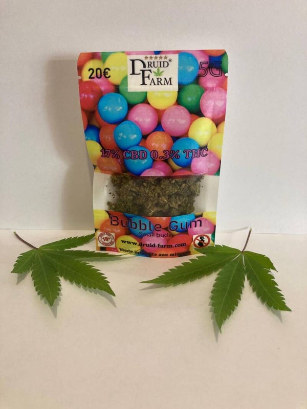 Bubble Gum 17% CBD 0.3% THC smalls buds 8/13mm indoor Prix distributeur
