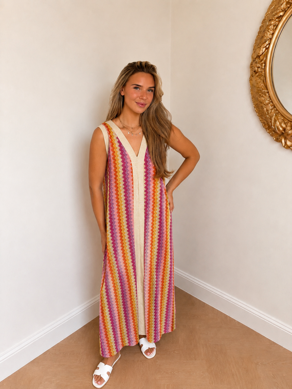 Zigzag dress 🩷💛💜