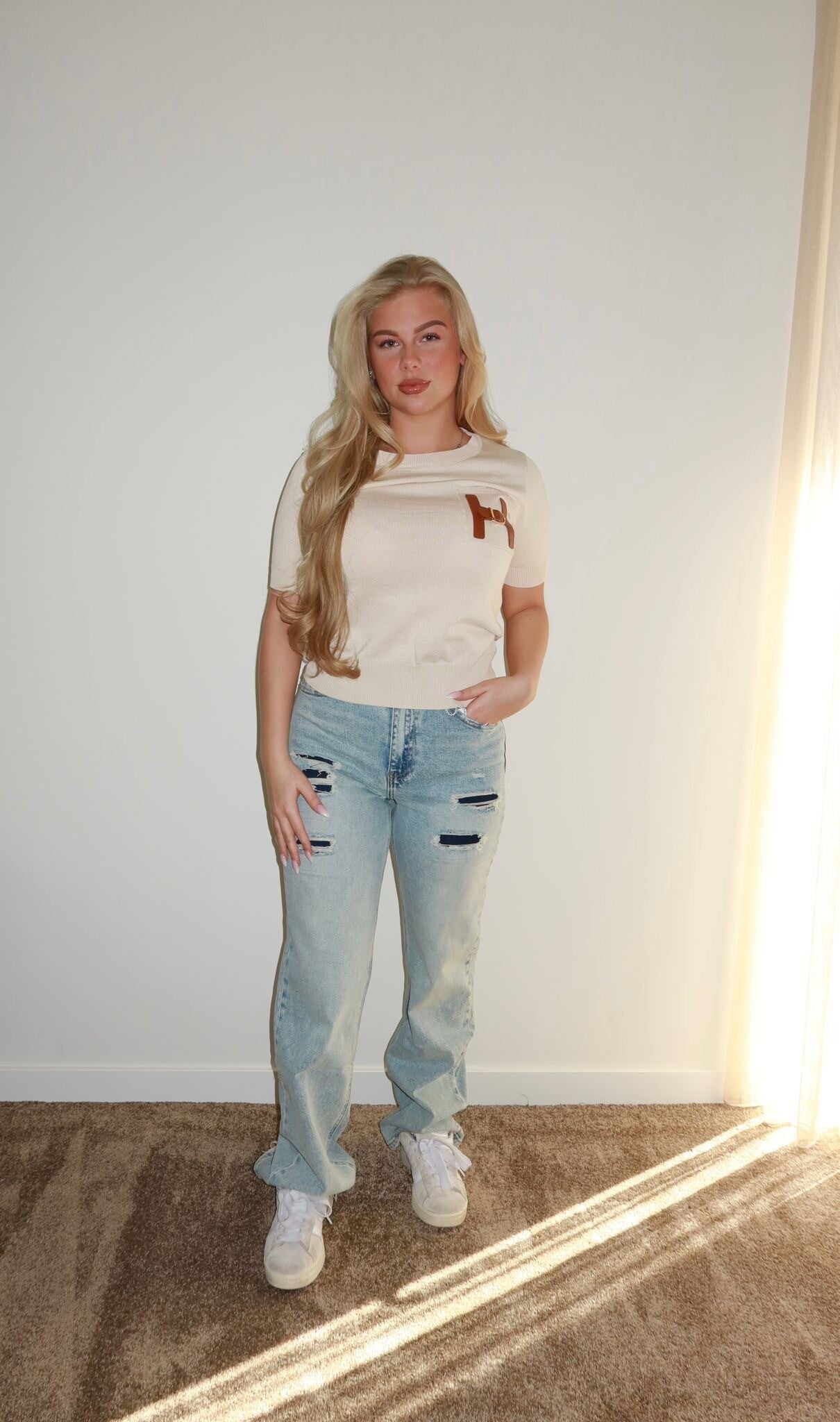 T-shirt  H creme