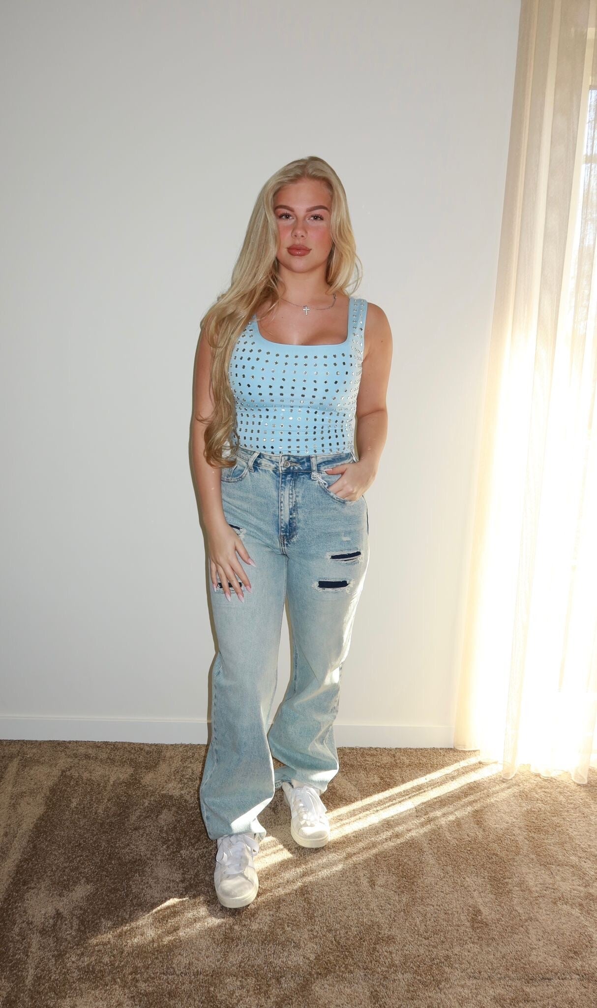 Body steentje blauw