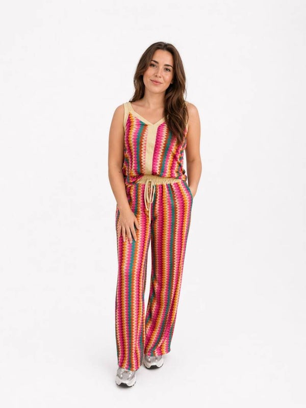 Zigzag set roze