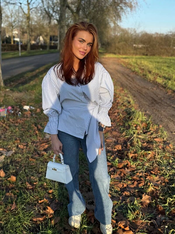 Gestreepte blouse blauw