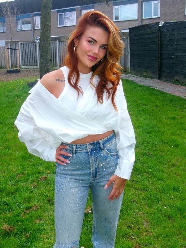 Cropped blouse wit