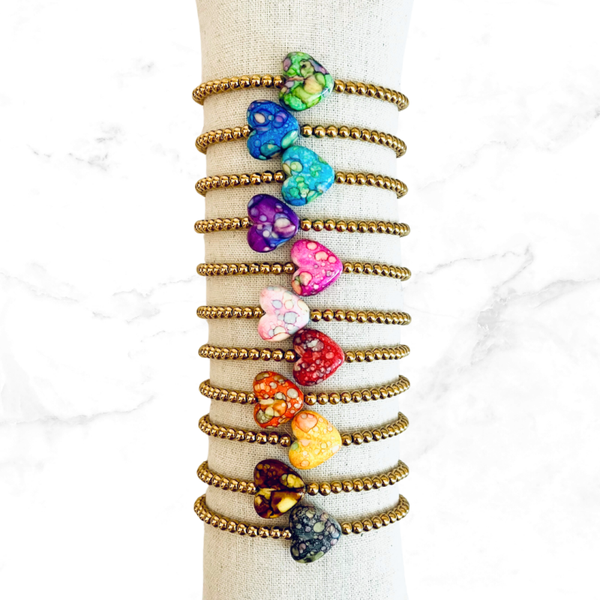 RVS Armband Hart (M) - elastiek