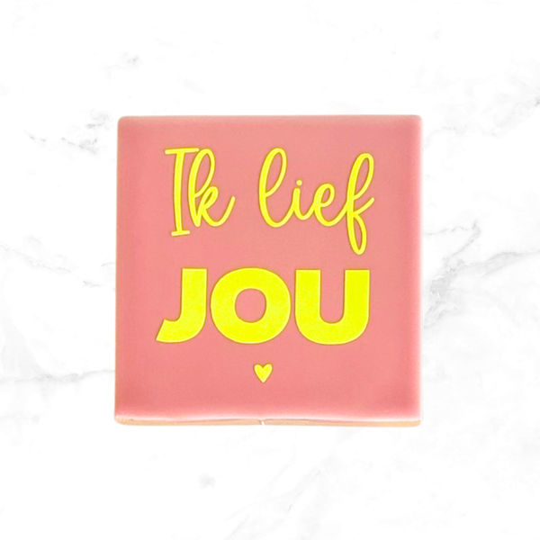 Tegel Ik lief JOU - roze