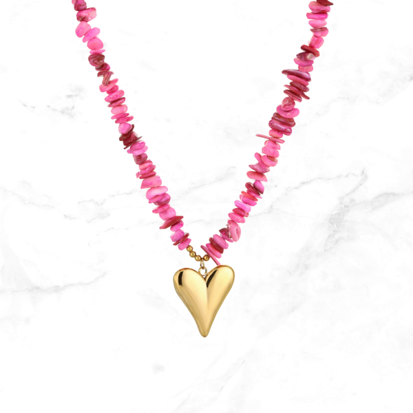 Ibiza Ketting Hart - Roze
