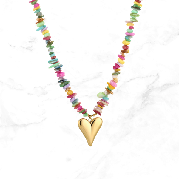Ibiza Ketting Hart - Regenboog