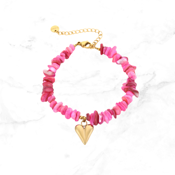 Ibiza Armband Hart - Roze