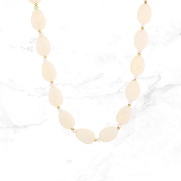 Statement Kralenketting - Beige
