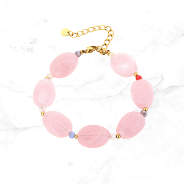 Statement Kralenarmband - Roze