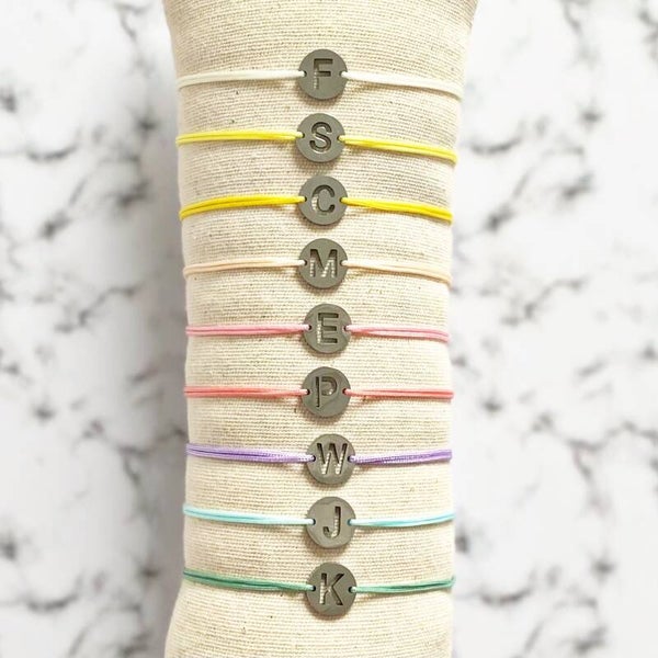 Initiaal Armbandje Zilver - Pastel