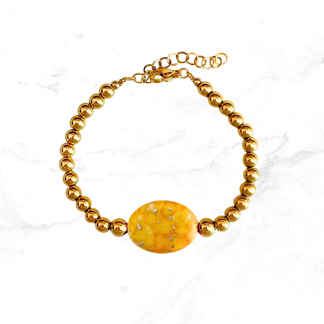 RVS armband Ovaal - Geel