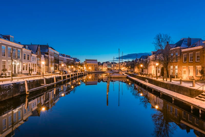 Stadshaven Goes in het blauw uurtje