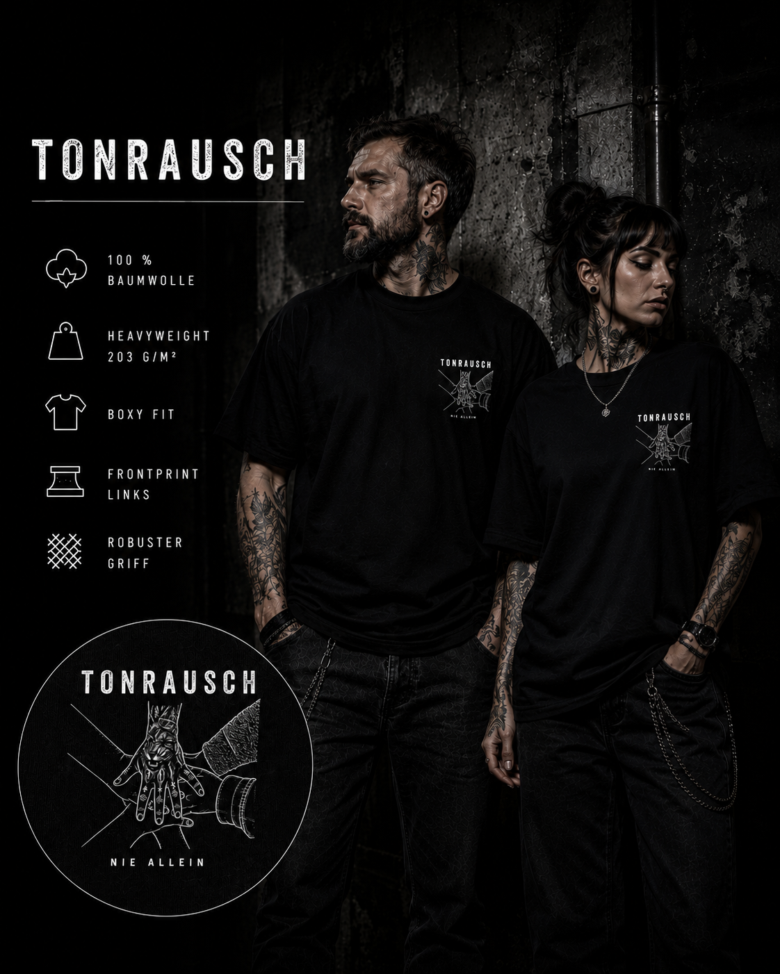 T-Shirt Nie Allein