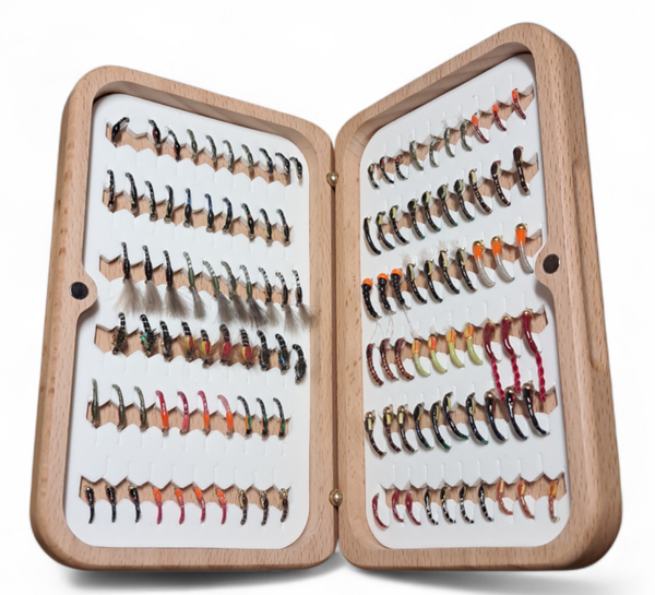 Fly Box&  100 mixed buzzers & diawl bachs