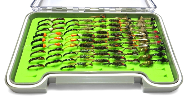 Waterproof Fly Box plus 32 Trout Flies