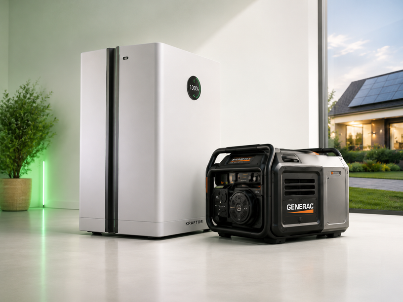 Hybride noodstroomvoorziening met batterij en generator