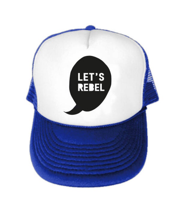 Let's Rebel Truckercap Blauw