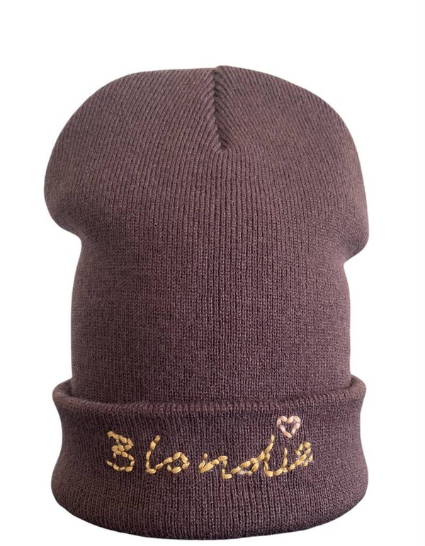 Beanie Geborduurd BLONDIE