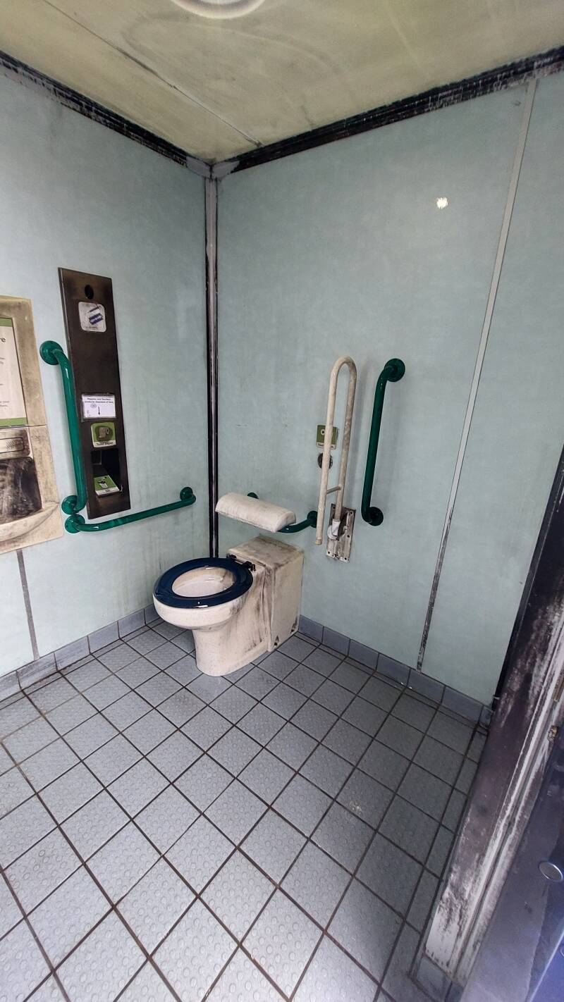 Fire damaged toilet after pre works clean