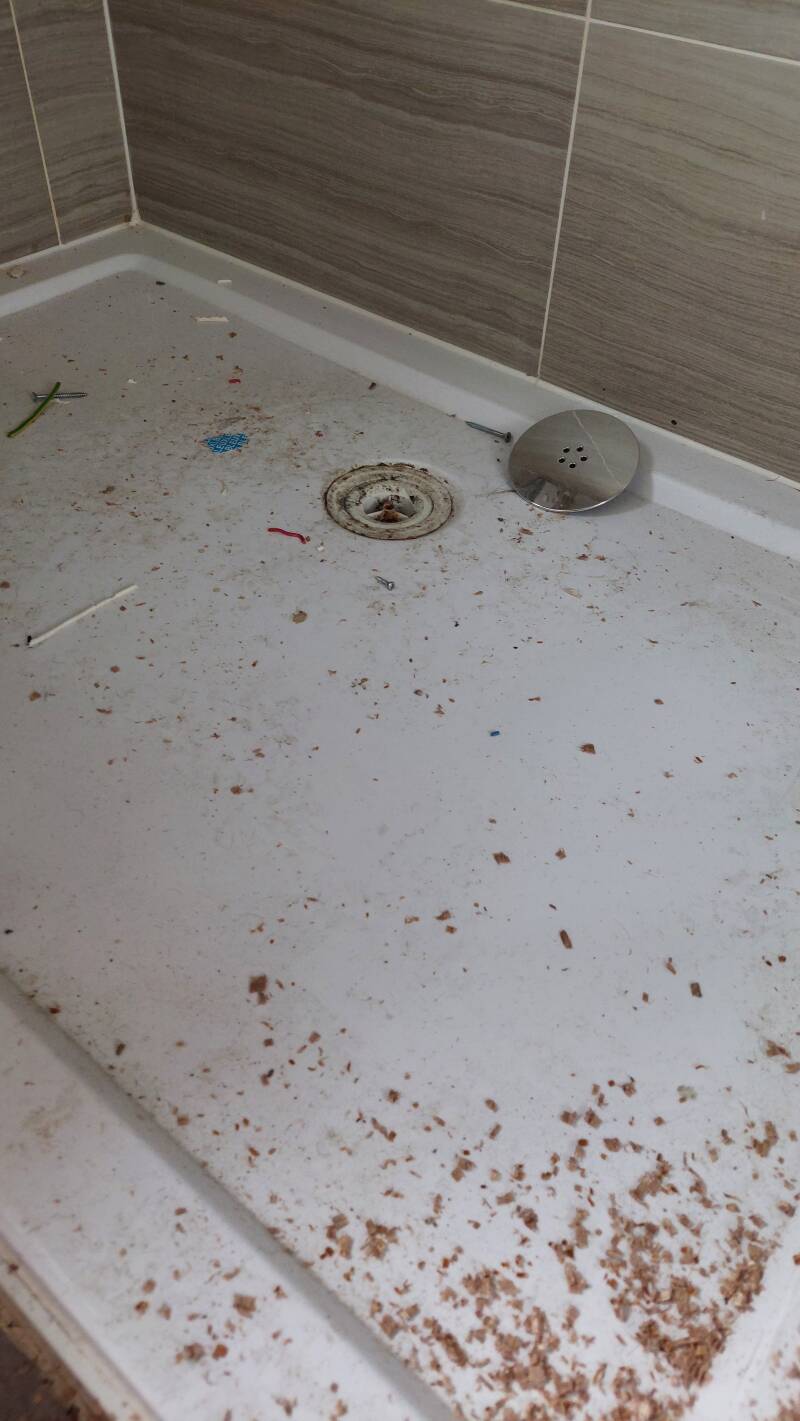 Shower tray before clean 