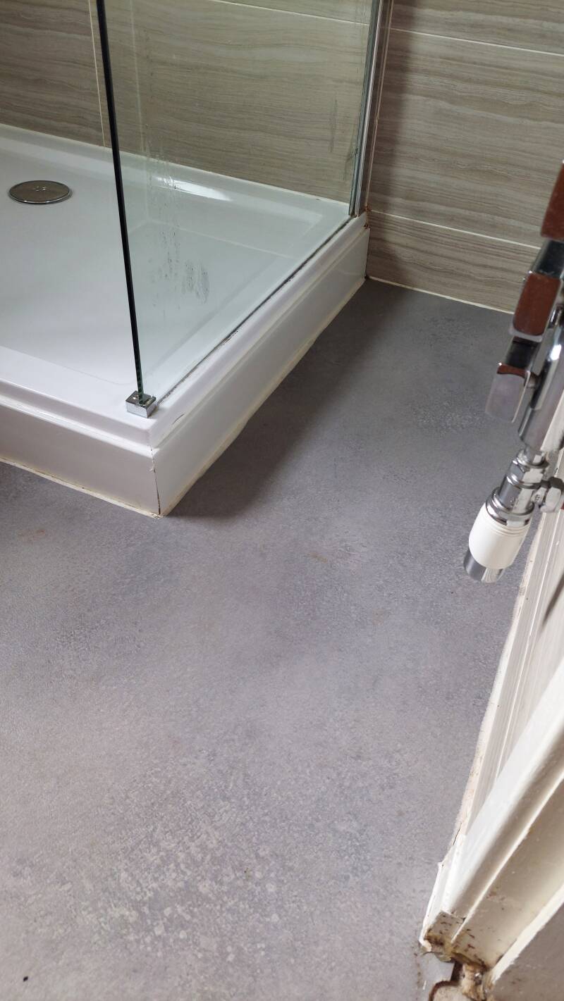 Bathroom floor after clean