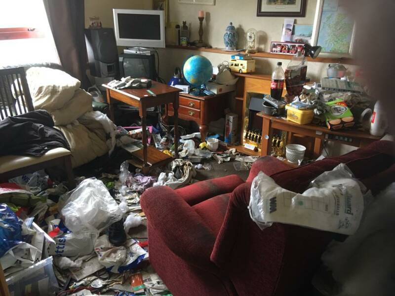 Cluttered hoarders house