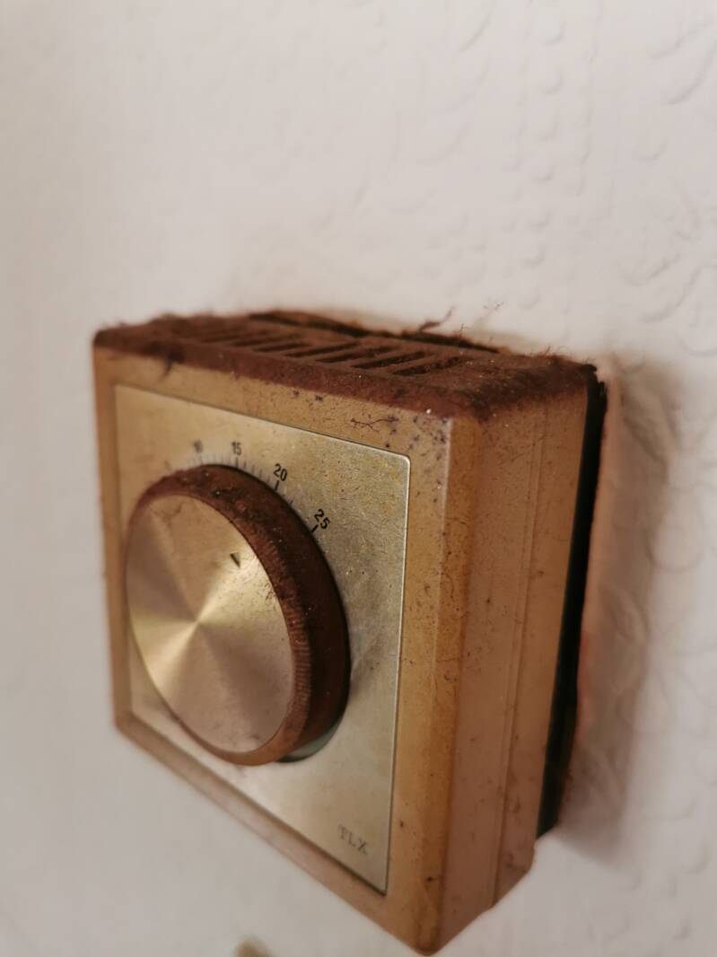 Nicotine stained heating controller