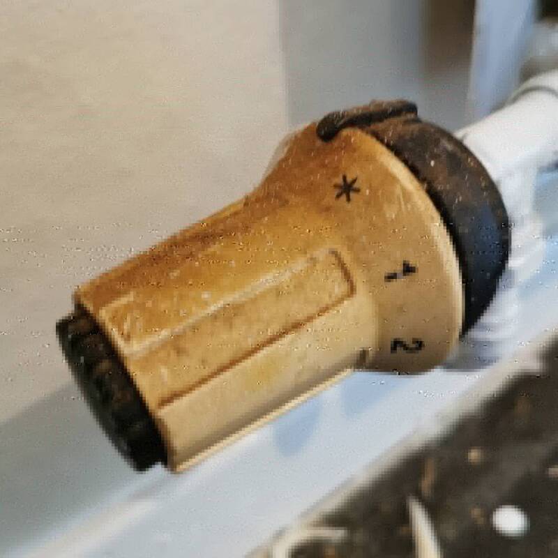 Nicotine stained radiator valve