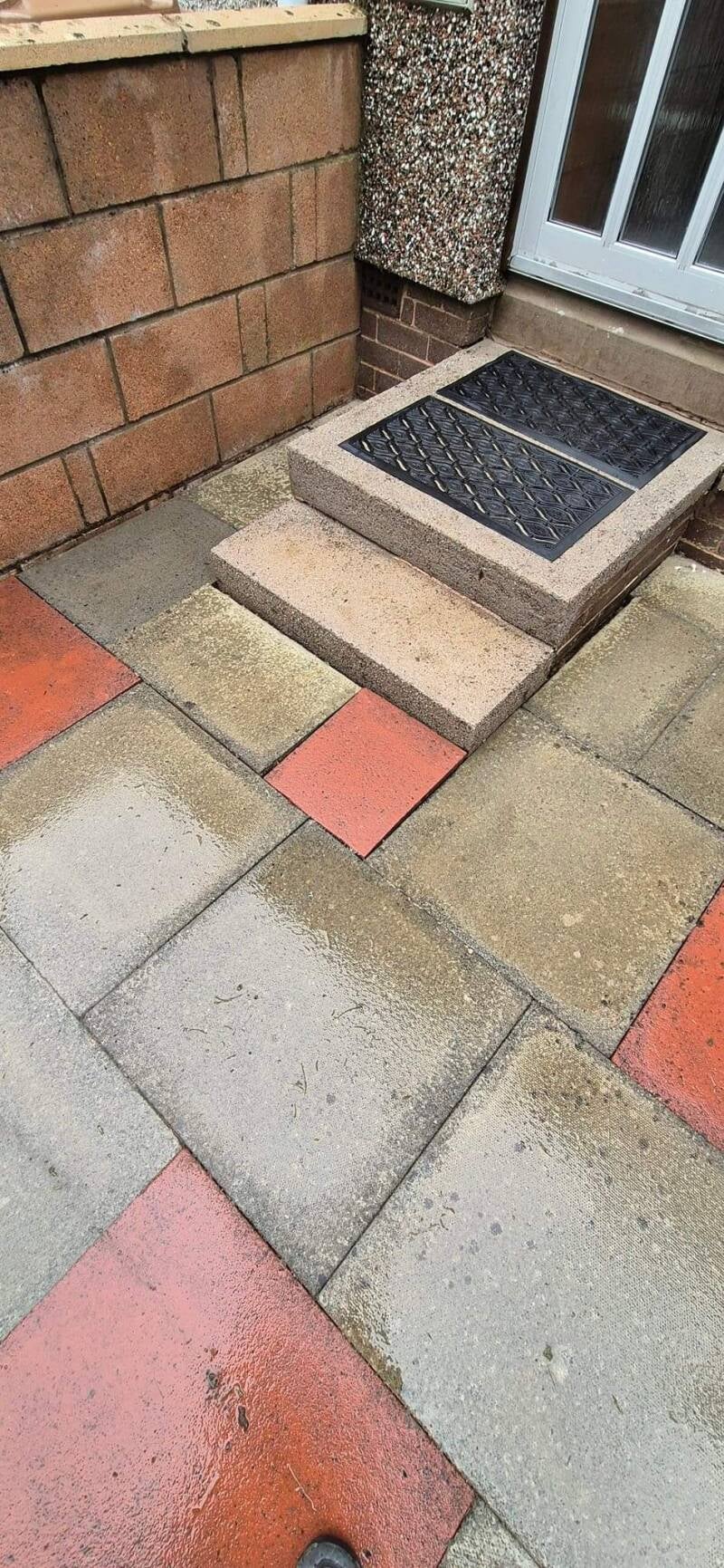 Pressure washing after photo