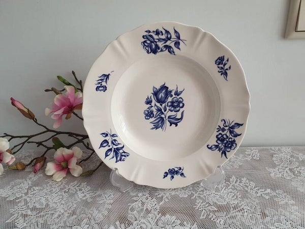 Diep bord Petrus Regout - decor Bouquet Blue