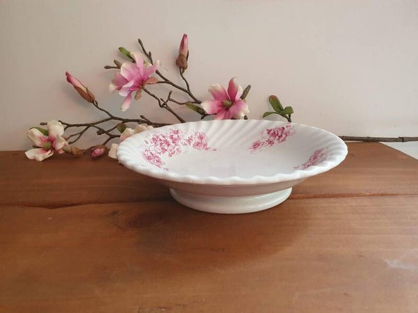 Tazza/ Schaal op voet - Petrus Regout - Decor Rose bloemen