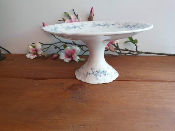 Tazza/ Schaal op voet - Petrus Regout - Decor Elba blauw