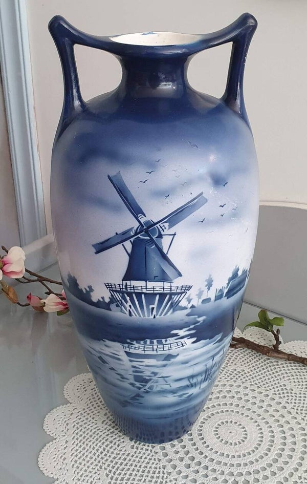 Oorvaas - Société Céramique Maastricht - Model Sijdin, Decor Landschap molen