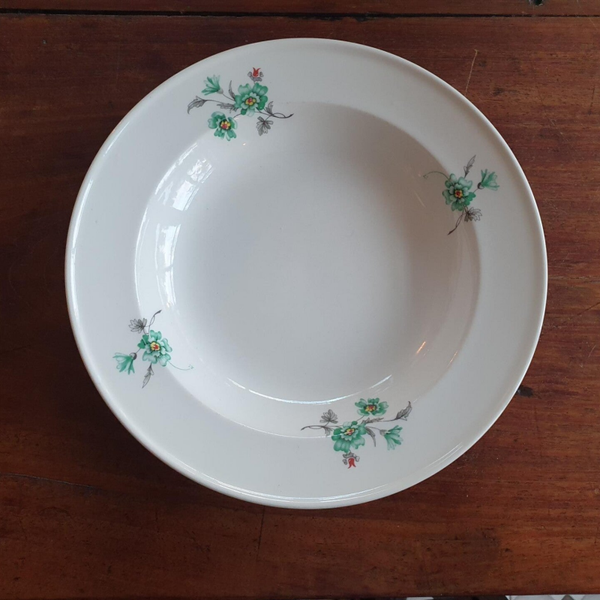 Diep bord - Model Boudewijn, decor 2784D; groene bloem