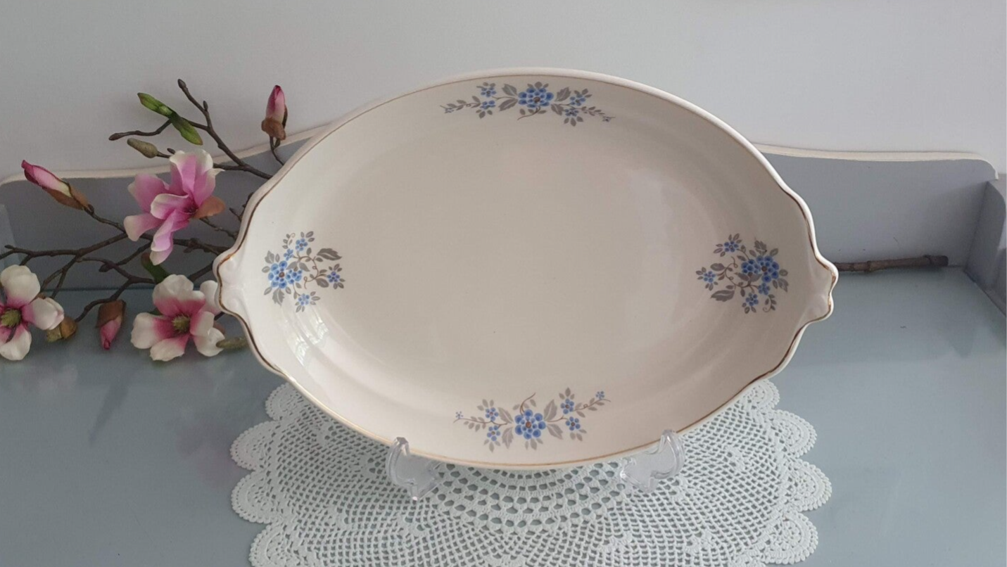 Broodschaal Boudewijn - Petrus Regout - Marianne decor 823 - Vergeet me nietje