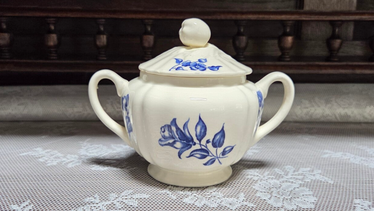 Suikerpot Petrus Regout - decor Bouquet Blue