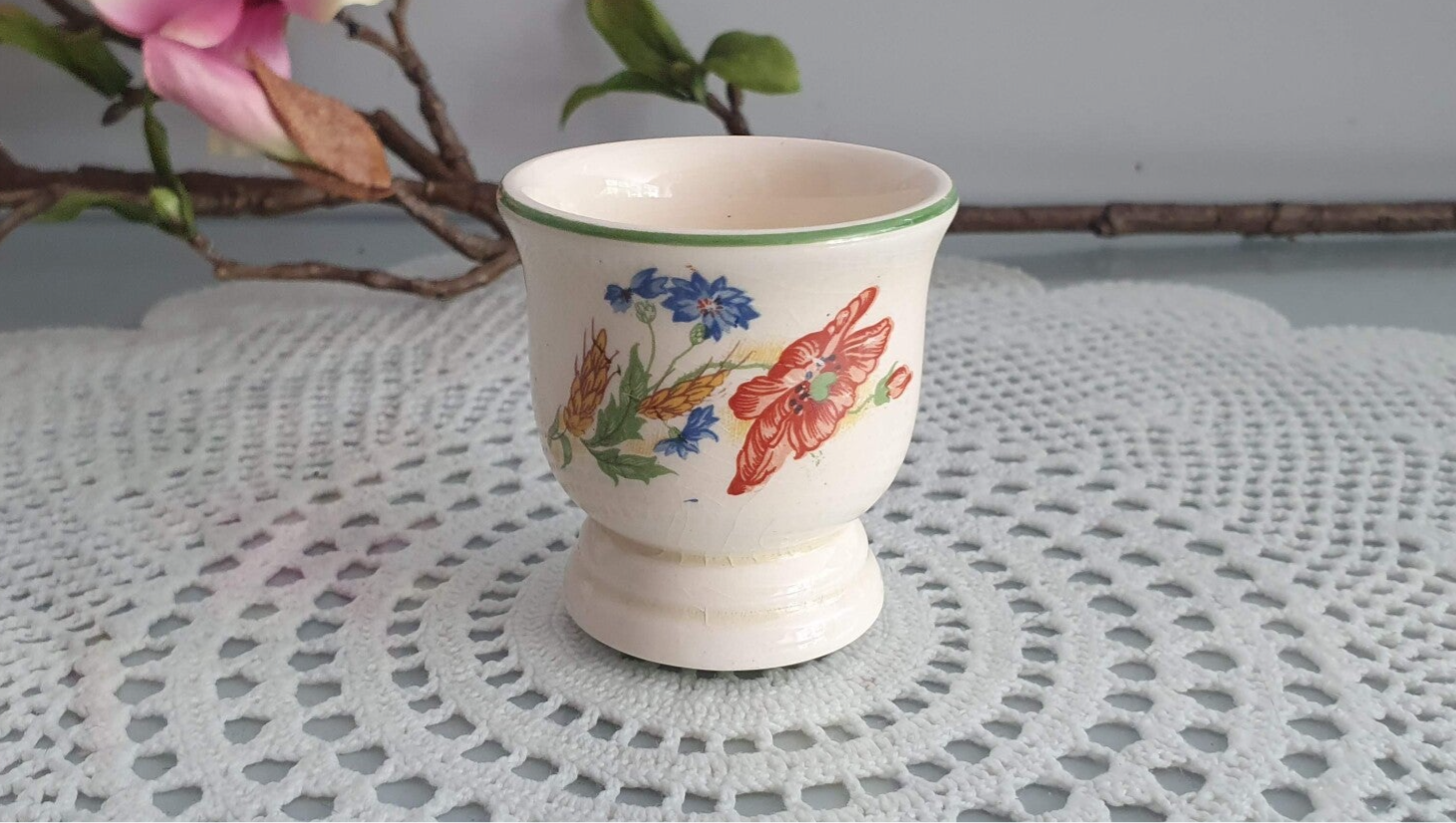 Eierdopje - Société Céramique Maastricht - Decor 1957A klaproos